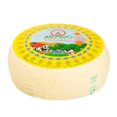 Asiago D.O.P Corteza Natural Rueda 1x14kg, producto de Spiga Impex