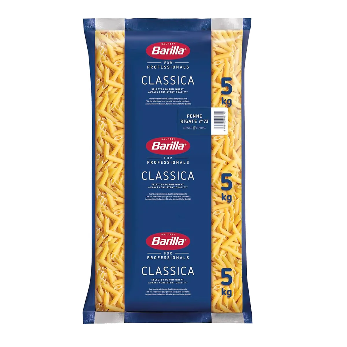 Barilla Pasta di Semola Penne Rigate N72 3x5kg, producto de Spiga Impex