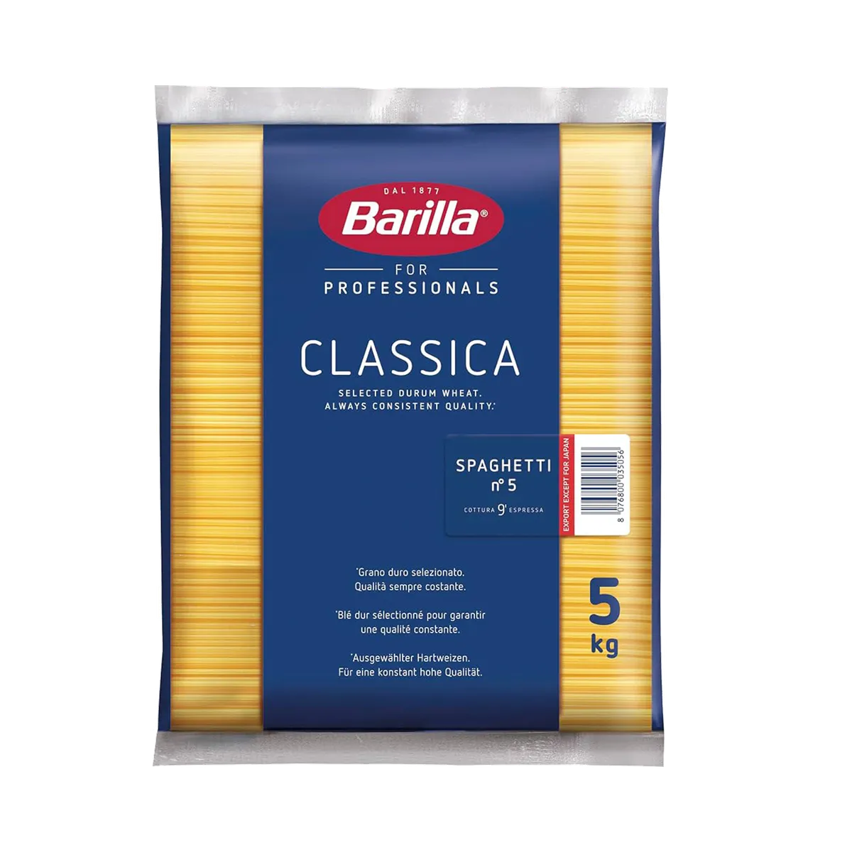 Barilla Pasta di Semola Spaghetti N75 3x5kg, producto de Spiga Impex