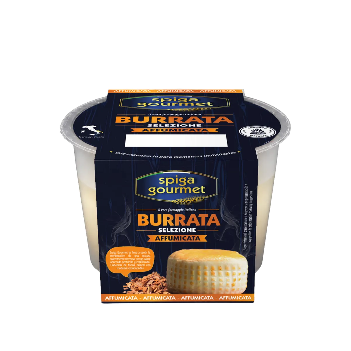 Burrata affumicata "Spiga Gourmet" 125g, producto de Spiga Impex