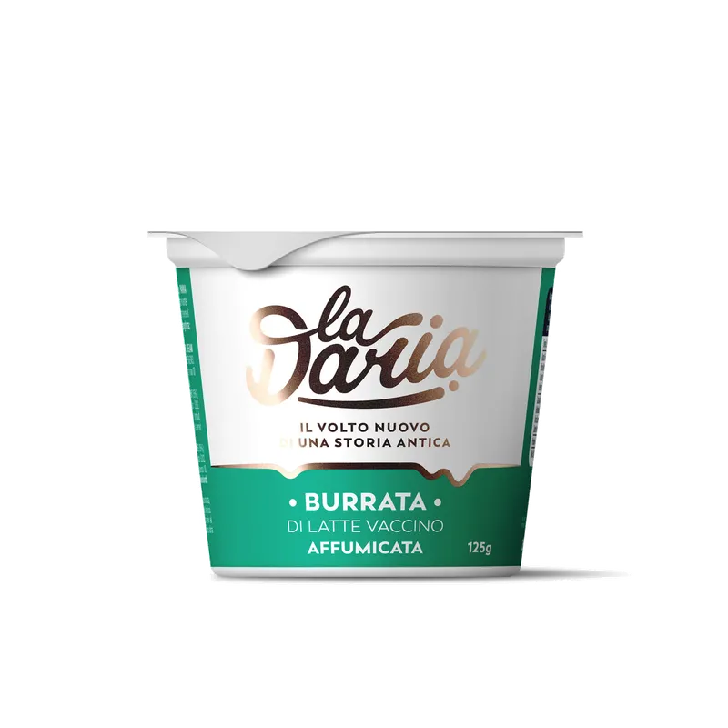 Burrata affumicatta vasetto "LA DARIA" 6x125grs, producto de Spiga Impex