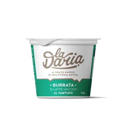 Burrata all'tartufo "LA DARIA" 4x125g, producto de Spiga Impex
