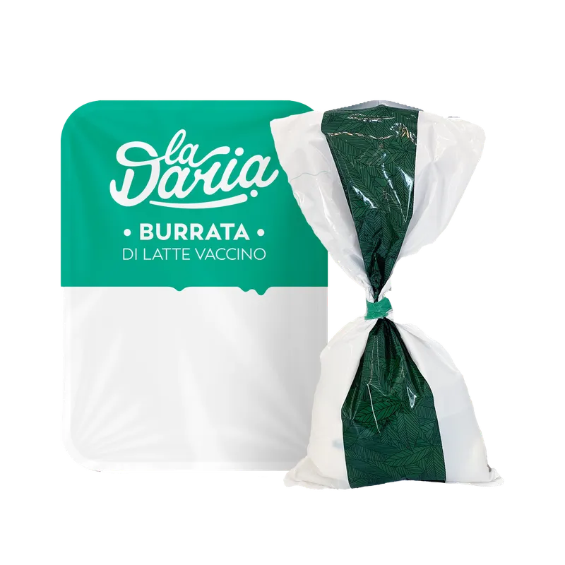 Burrata in foglia "LA DARIA" 4x300gr, producto de Spiga Impex