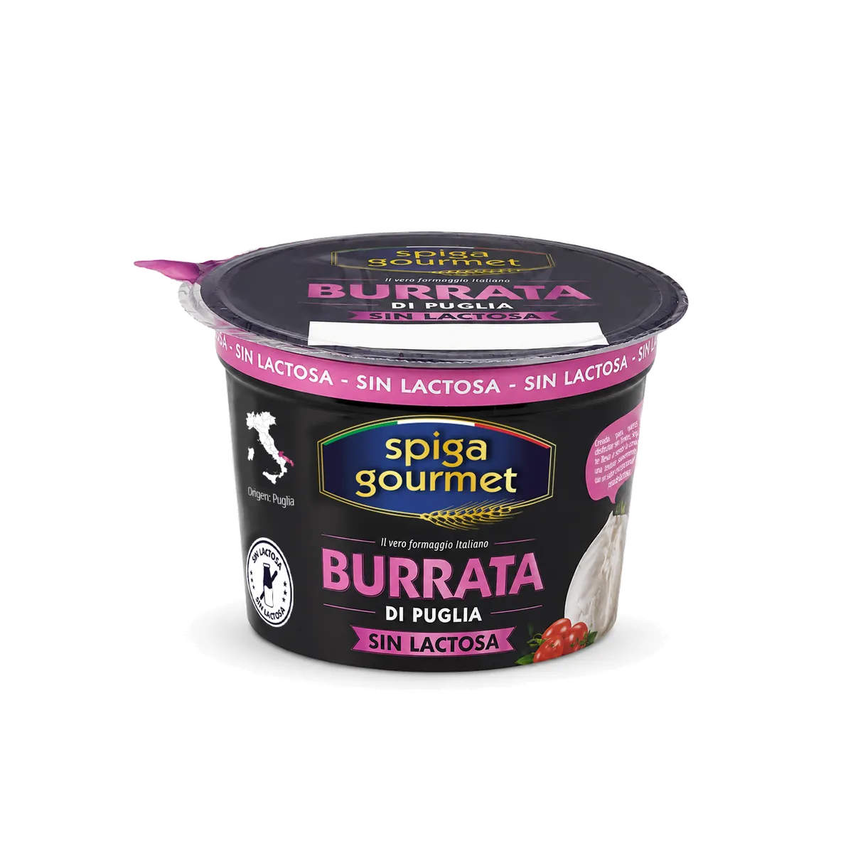 Burrata Sin Lactosa SPIGA GOURMET 4x125g, producto de Spiga Impex