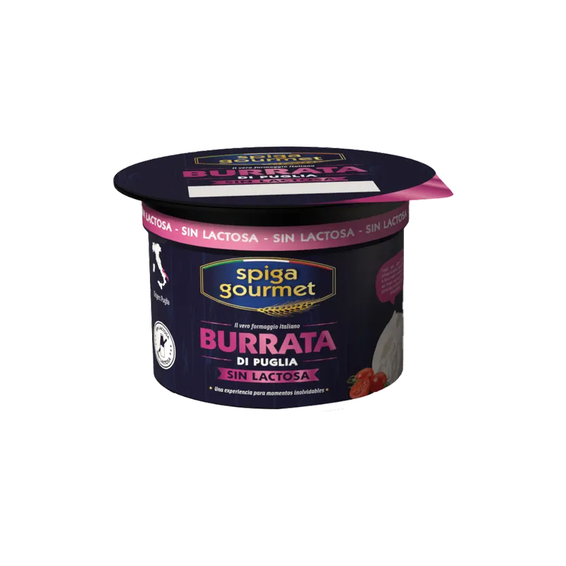 Burrata Sin Lactosa SPIGA GOURMET 4x125g, producto de Spiga Impex