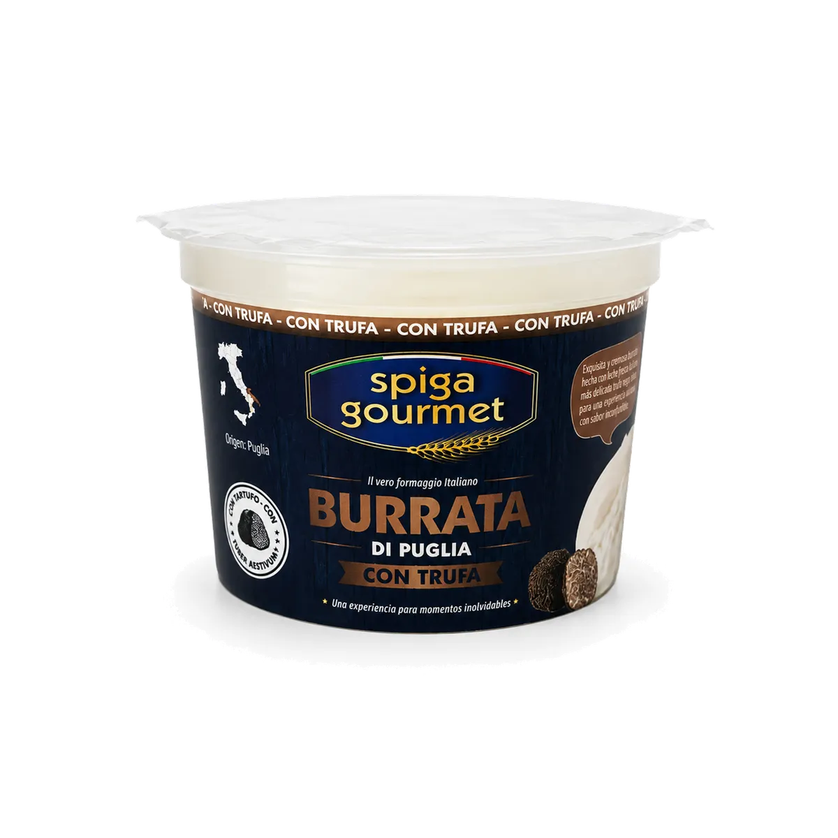 Burrata tartufo Spiga Gourmet 6x125g, producto de Spiga Impex