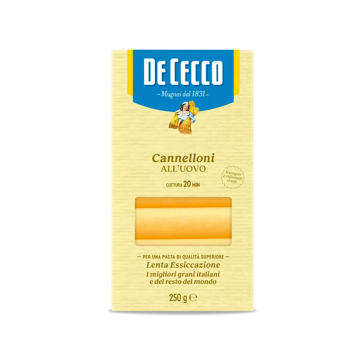 Cannelloni All Uovo Cecco Nº100 12x250g, producto de Spiga Impex
