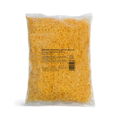 Queso Cheddar naranja Rallado 6x1kg, producto de Spiga Impex