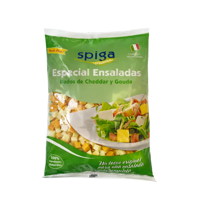 Dados queso Cheddar y Gouda 6x1kg, producto de Spiga Impex