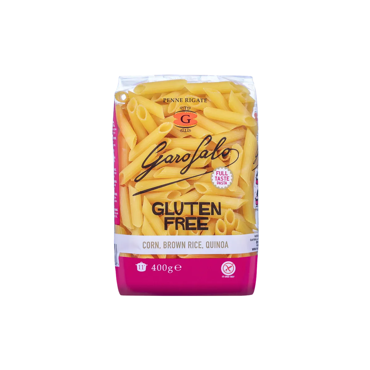 Garofalo Pasta Sin Gluten Rigatoni 12x400Grs, producto de Spiga Impex