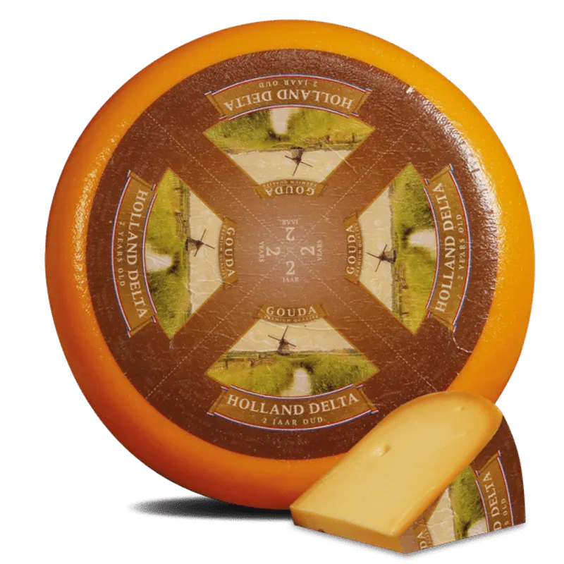 Gouda curado rueda (24M) "H-DELTA" 1x12 kg, producto de Spiga Impex