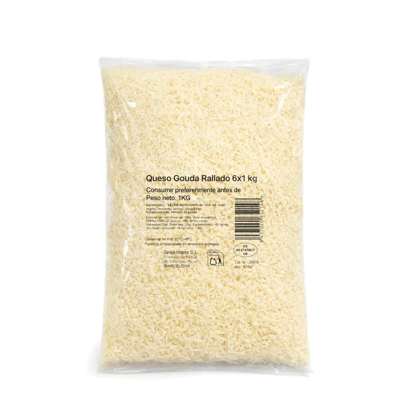 Queso Gouda rallado 6x1kg, producto de Spiga Impex