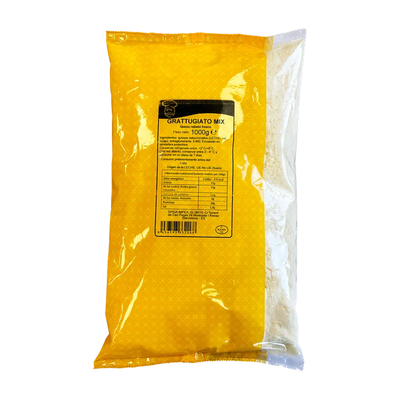 Grattugiato mix fresco busta 10x1kg, producto de Spiga Impex