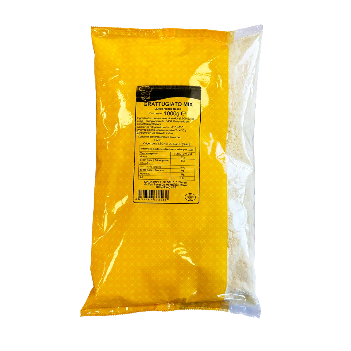 Grattugiato mix fresco busta 5x1kg, producto de Spiga Impex