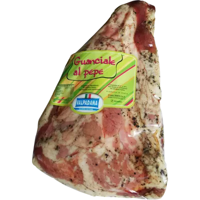 Guanciale al pepe 10x1,250kg, producto de Spiga Impex
