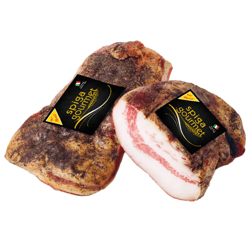 Guanciale al pepe 10x1,250kg, producto de Spiga Impex