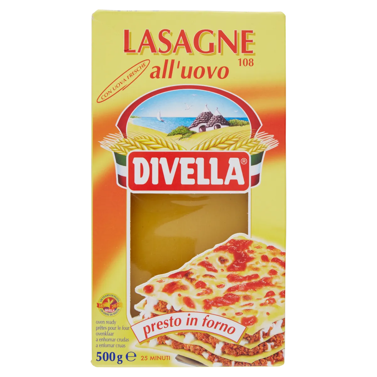 Lasagna all'uovo Divella 12x500g, producto de Spiga Impex