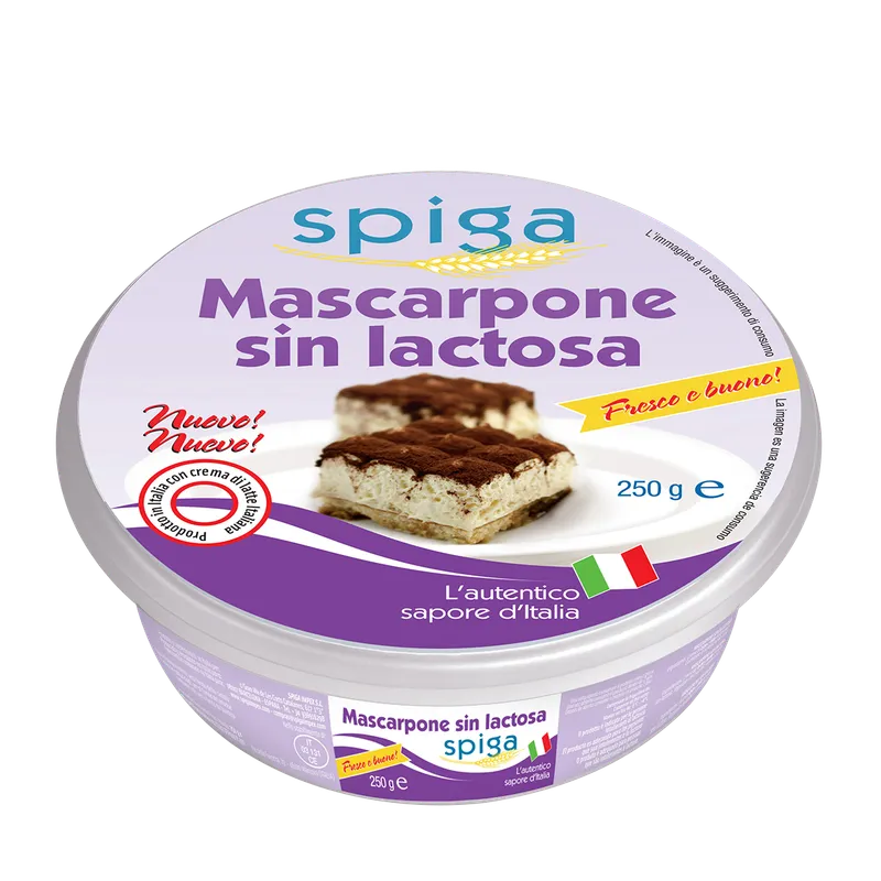Mascarpone Sin Lactosa Spiga 250g, producto de Spiga Impex