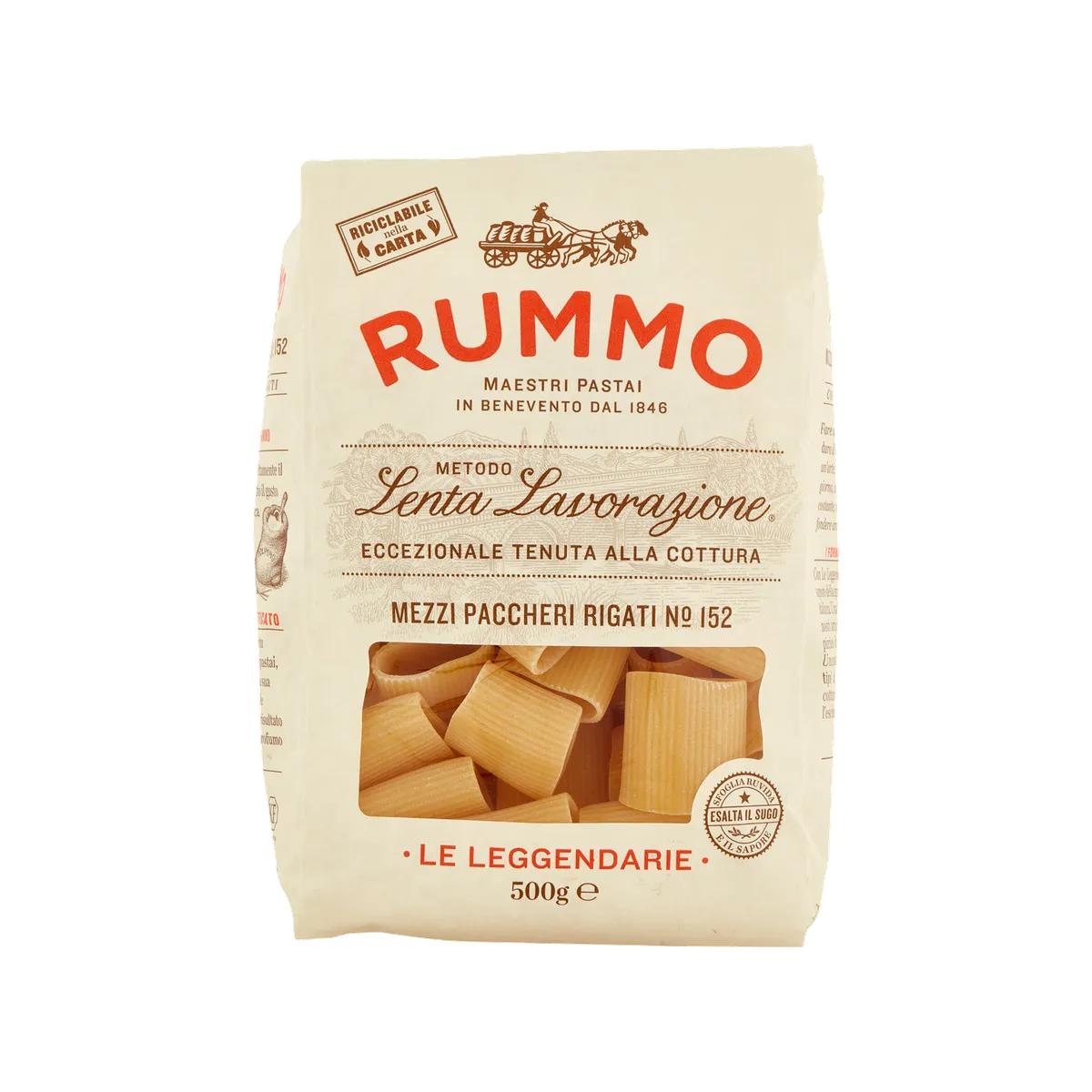 Mezzi Paccheri Rigati Rummo12x500gr, producto de Spiga Impex