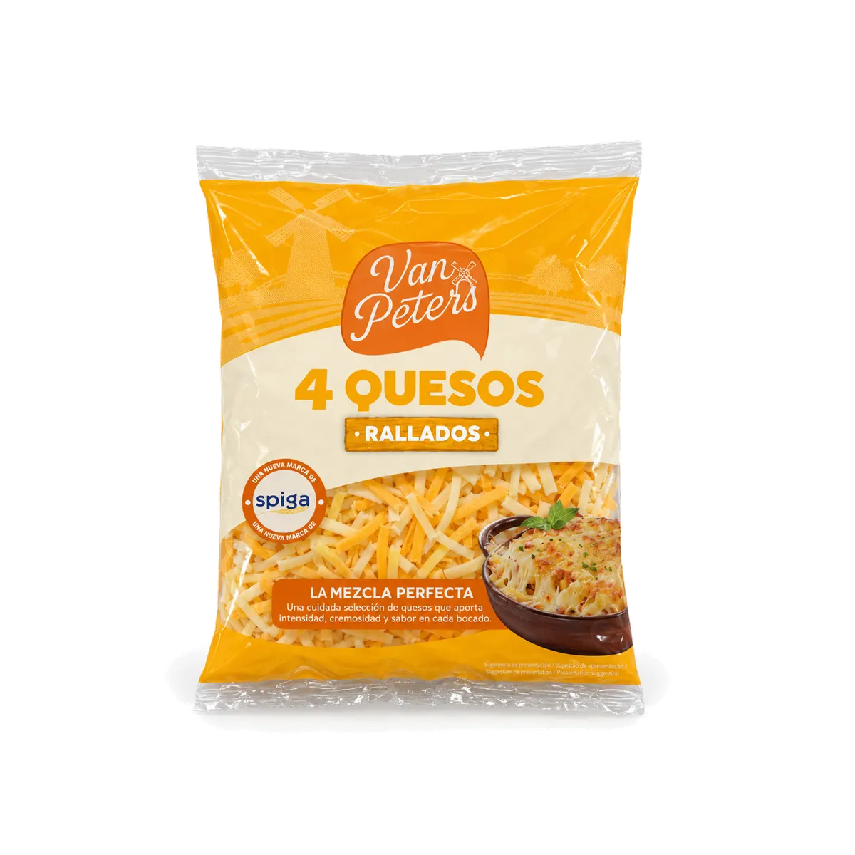Mix 4 quesos Van Peters 10x150g, producto de Spiga Impex