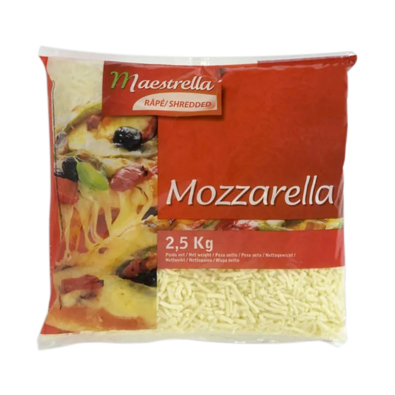 Mozz. rallada Maestrella 4x2,5kg, producto de Spiga Impex