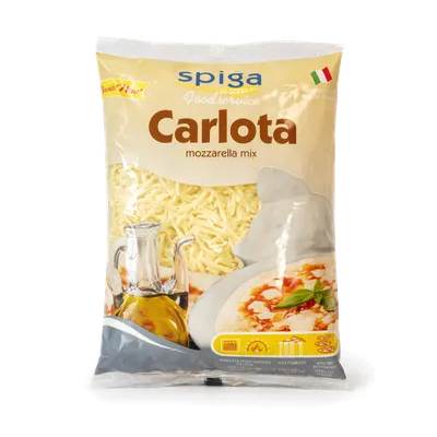 Mozzarella Carlota SPIGA EXCELLENCE Rallada 6x1kg, producto de Spiga Impex