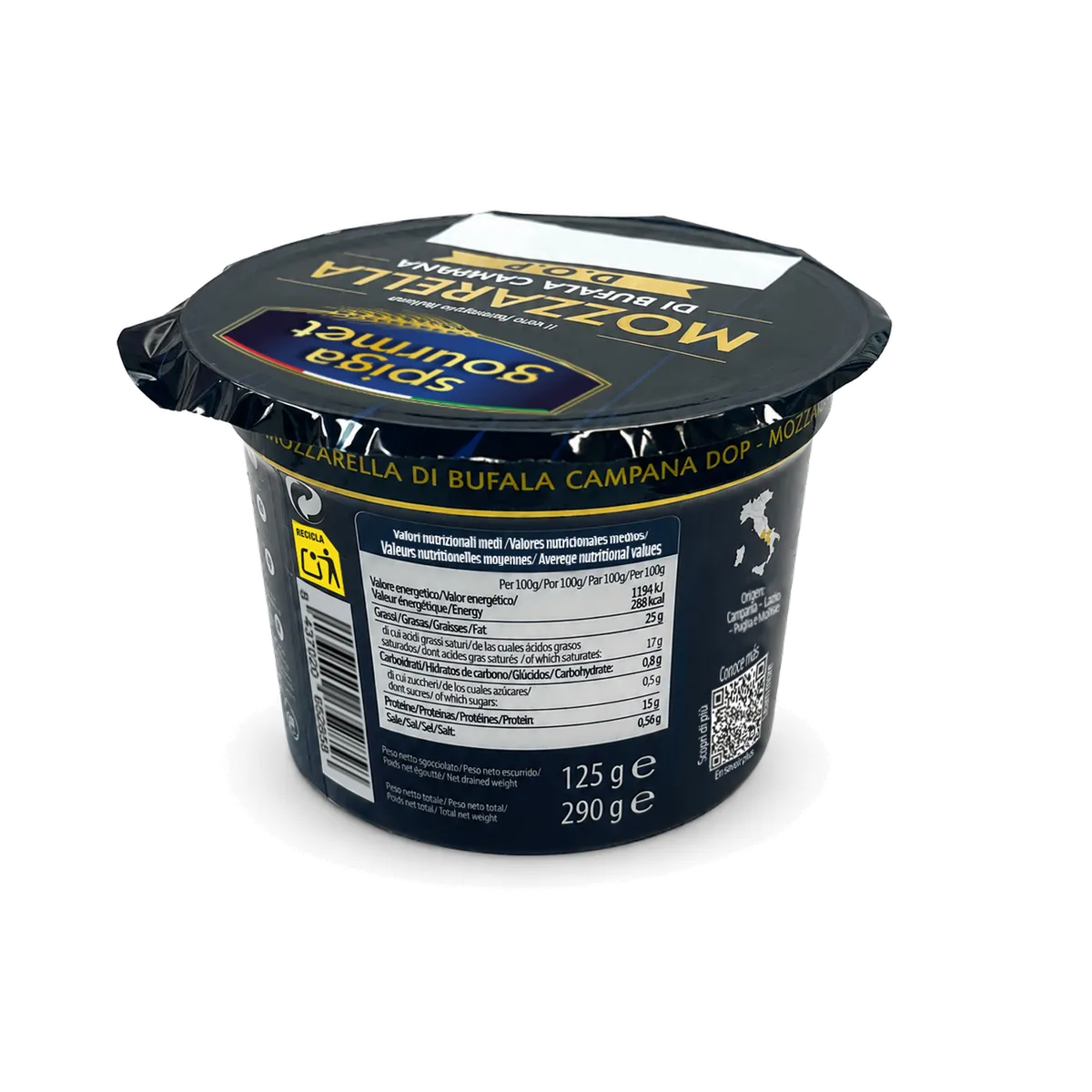 Mozzarella di Bufala Campana DOP Spiga Gourmet 125 g, otra vista