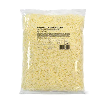 Queso Mozzarella 70%+Emmental 30% Rallada 6x1kg, producto de Spiga Impex