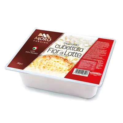Mozzarella Fior di Latte Cubetti IT Moro 4x3kg, producto de Spiga Impex