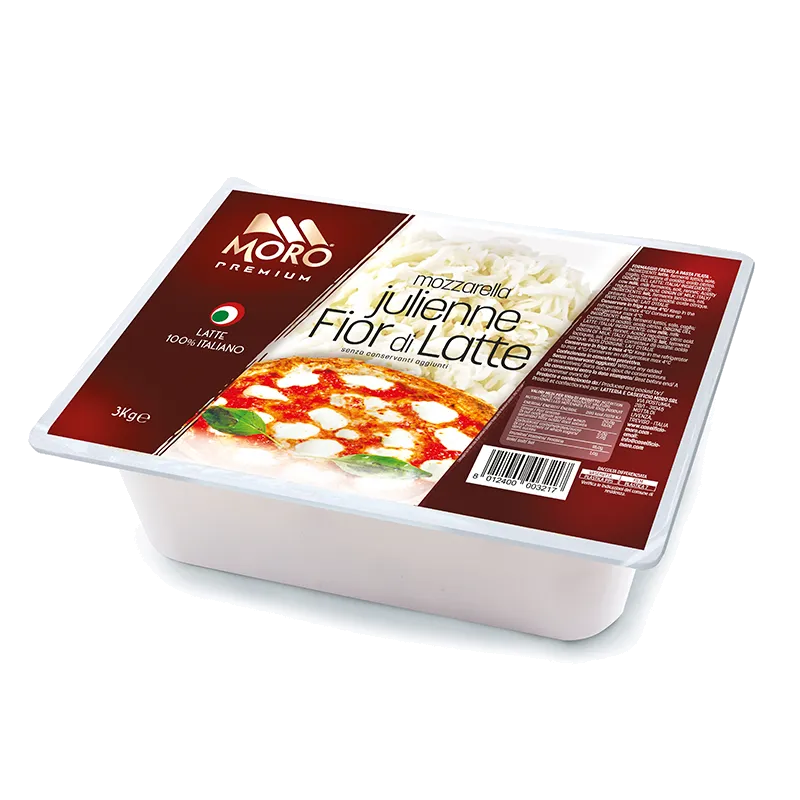 Mozzarella Fior di Latte Julienne IT Moro 4x3kg, producto de Spiga Impex