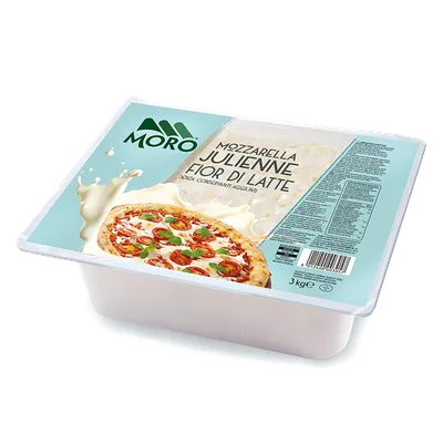 Mozzarella Fior di Latte Julienne UE Moro 4x3kg, producto de Spiga Impex