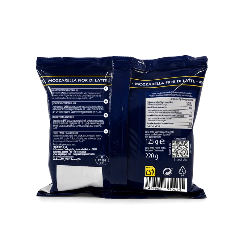 Mozzarella Fior Di Latte SPIGA GOURMET 8x125g, otra vista