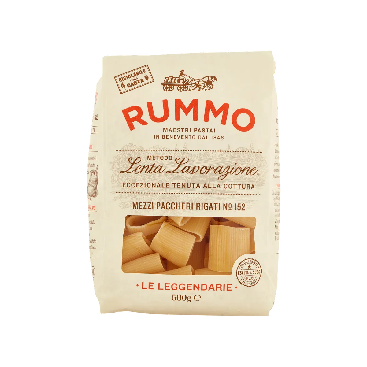 Paccheri Rigate Rummo Nº150 12X500 Grs, producto de Spiga Impex