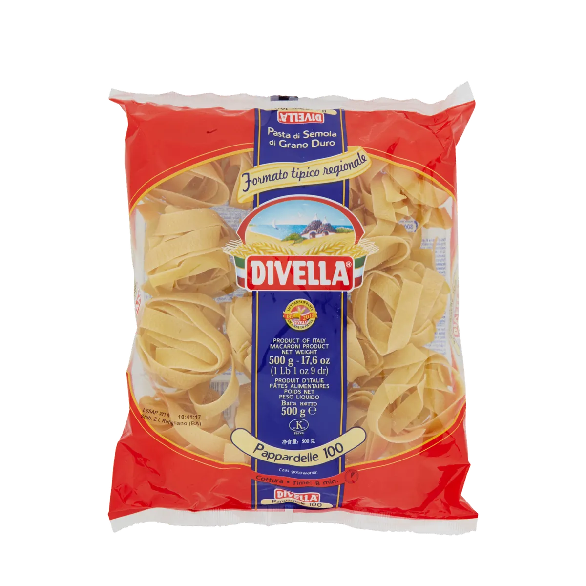 Pappardelle Divella 100 Formati Speciali 12x500g, producto de Spiga Impex