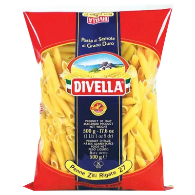 Penne Ziti Rigate nº27 Divella24x500g, producto de Spiga Impex
