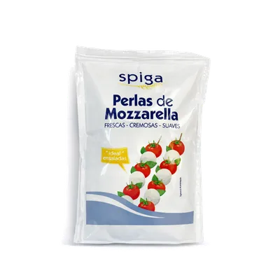Perlas de mozzarella "SPIGA" 8x125g, producto de Spiga Impex