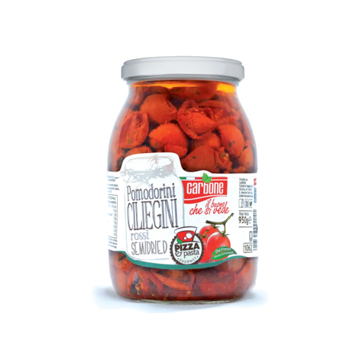 Pomodorini Ciliegine Carbone Semy Dry 6x950g, producto de Spiga Impex