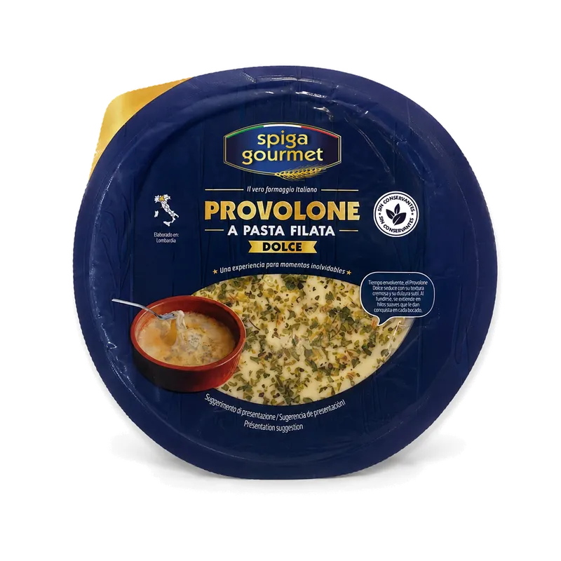 Provolone dolce SPIGA Gourmet porciones oregano 10x150g, producto de Spiga Impex