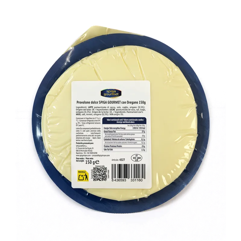 Provolone dolce SPIGA Gourmet porciones oregano 10x150g, otra vista