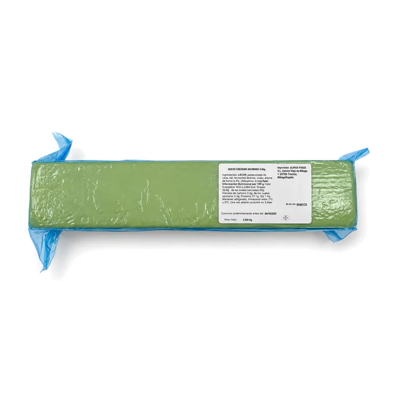 Queso Cheddar Barra Ahumado 4x4,5kg, producto de Spiga Impex