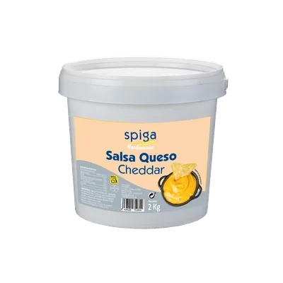 Salsa de queso cheddar Spiga 4x2kg, producto de Spiga Impex