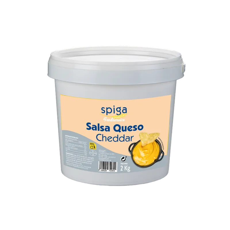 Salsa de queso cheddar Spiga 4x2kg, producto de Spiga Impex