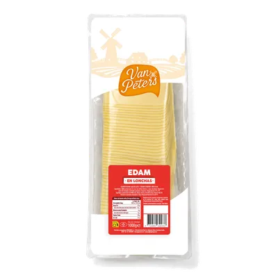 Queso Edam Lonchas Van Peters 6x1kg, producto de Spiga Impex