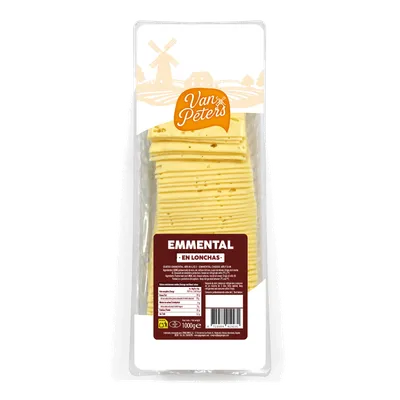 Queso Emmental Lonchas Van Peters 6x1kg, producto de Spiga Impex