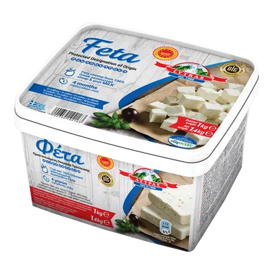 Queso FETA oveja tarrina LYTRAS 2x2kg, producto de Spiga Impex