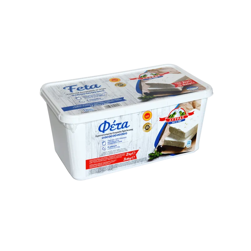 Queso FETA oveja tarrina LYTRAS 2x2kg, producto de Spiga Impex
