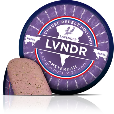 Queso Gouda con Lavanda (color azul) 2x2,5kg, producto de Spiga Impex