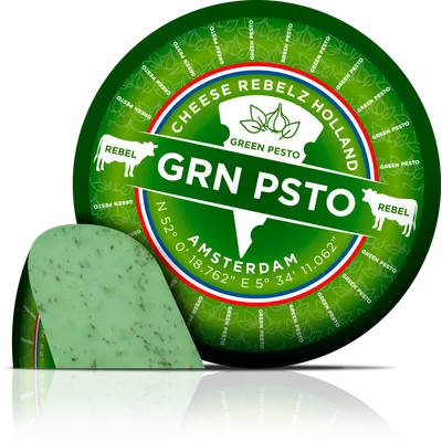 Queso Gouda con pesto verde 2x2,5kg, producto de Spiga Impex