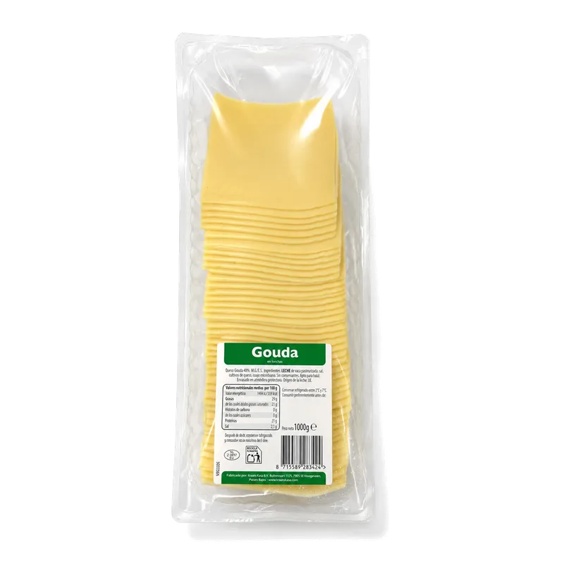 Queso Gouda Lonchas 6x1kg, producto de Spiga Impex