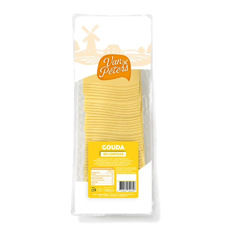 Queso Gouda Lonchas Van Peters 6x1kg, producto de Spiga Impex